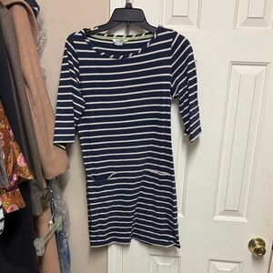 Boden Navy and White Striped Mini Dress